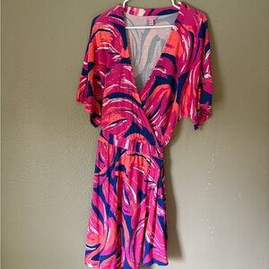 Lilly Pulitzer Pink and Orange Wrap Sundress